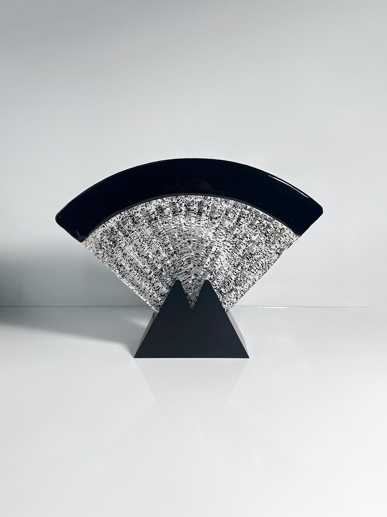 Vintage Murano Glas Fächer Tischlampe 1