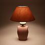 Vintage Tischlampe in Flieder und Gold 1