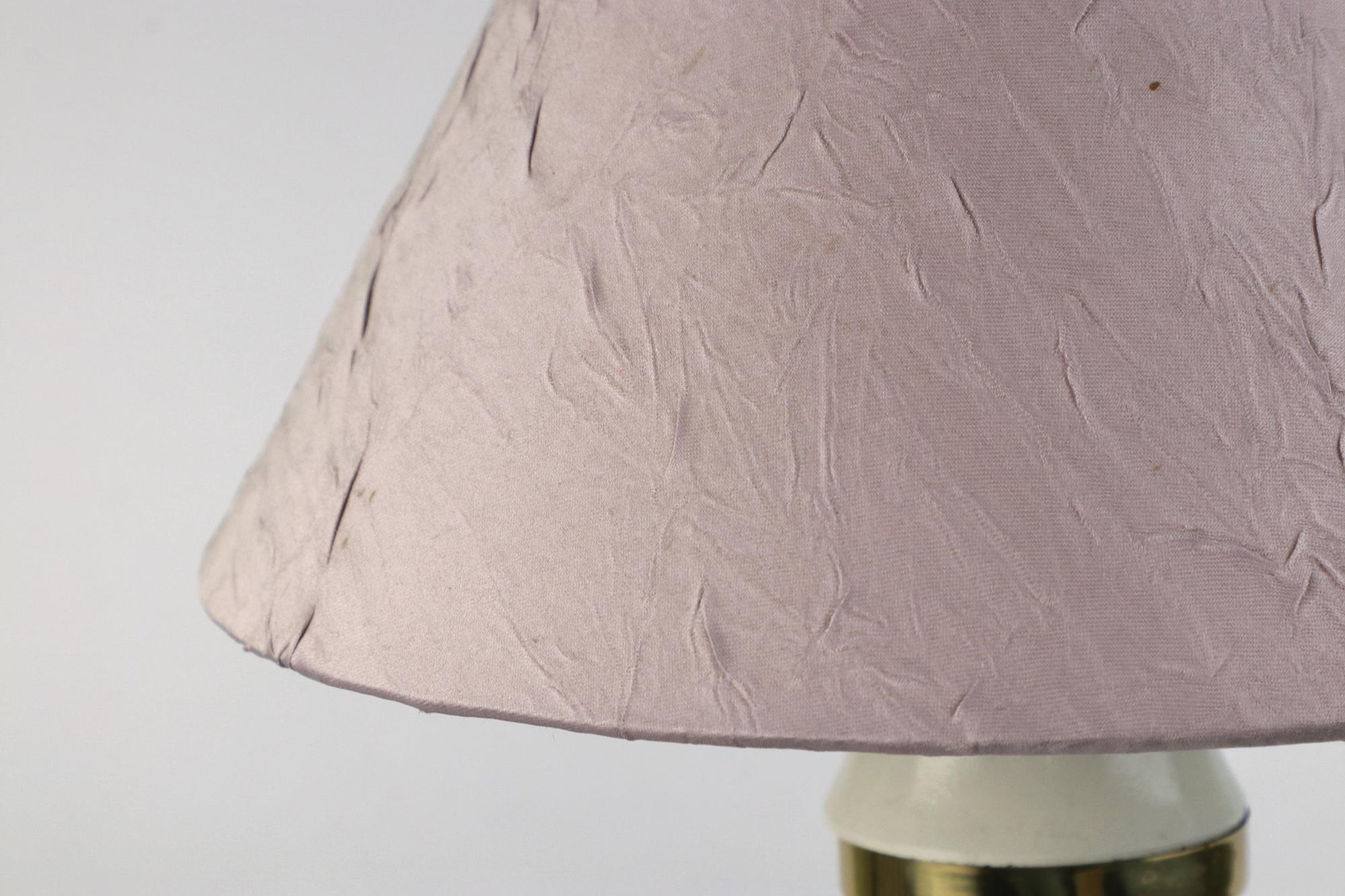 Vintage Tischlampe in Flieder und Gold 6