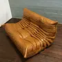 Togo Sofa 2-Sitzer Glattleder Cognac Braun 2