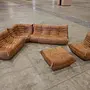 Togo Sofa 2-Seater Pull-Up Leather Tobacco Brown 3