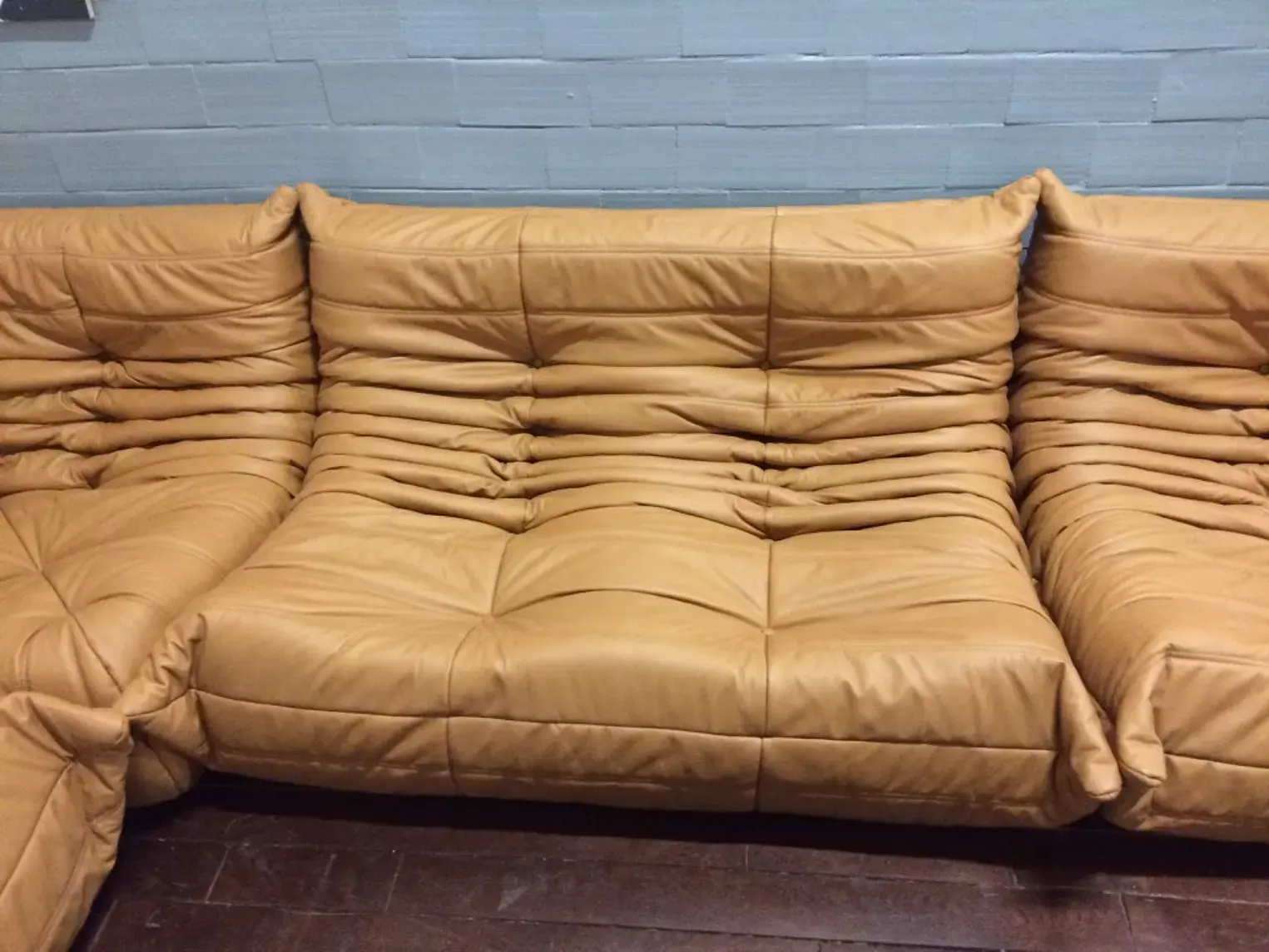 Togo Sofa 2-Sitzer Leder Beige 4