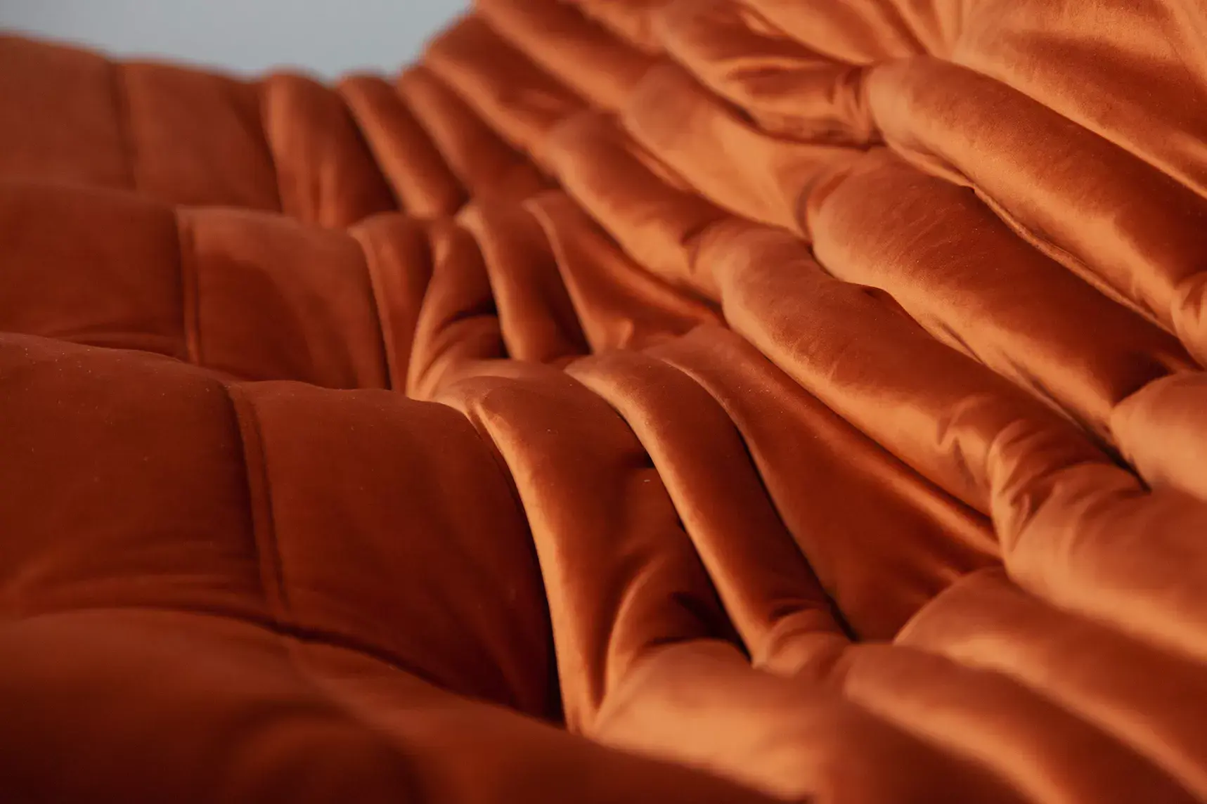 Togo Sofa 3-seater velvet amber-orange 8