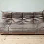Togo Sofa 3-seater velvet warm grey 1