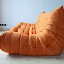 Togo Sofa 3-Seater Textile Orange 3