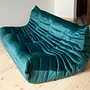 Togo Sofa 3-seater velvet petrol 2