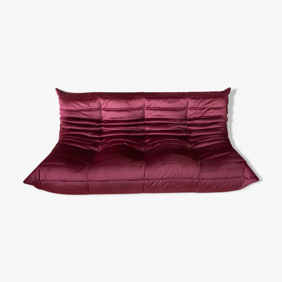 Togo Sofa 3-seater velvet burgundy 0