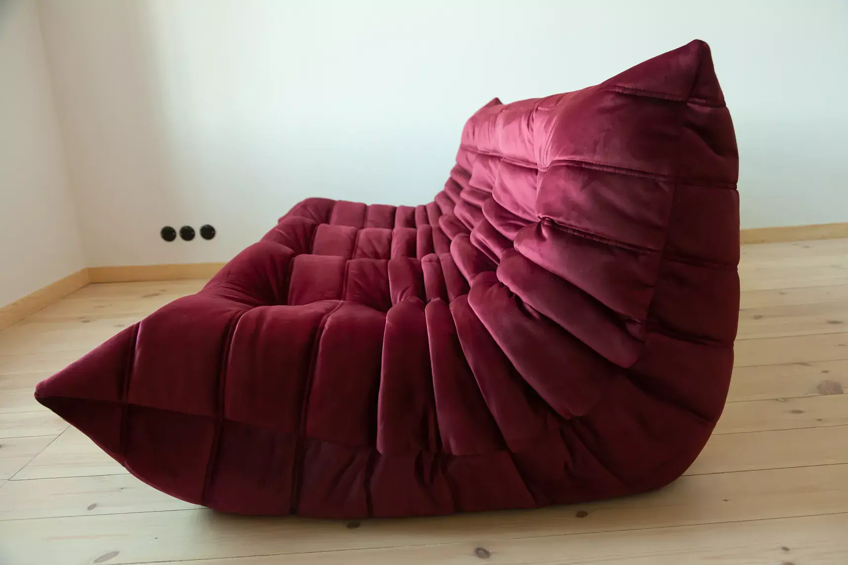 Togo Sofa 3-seater velvet burgundy 2