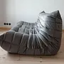 Togo Sofa 3-seater velvet silver-grey 3