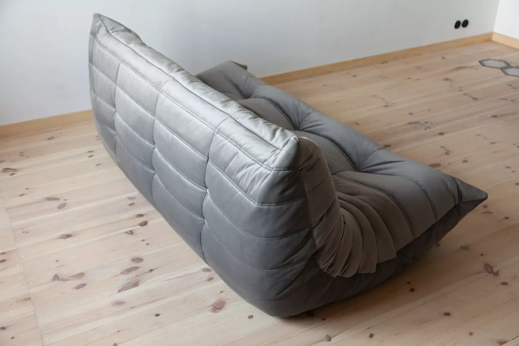 Togo Sofa 3-seater velvet silver-grey 6