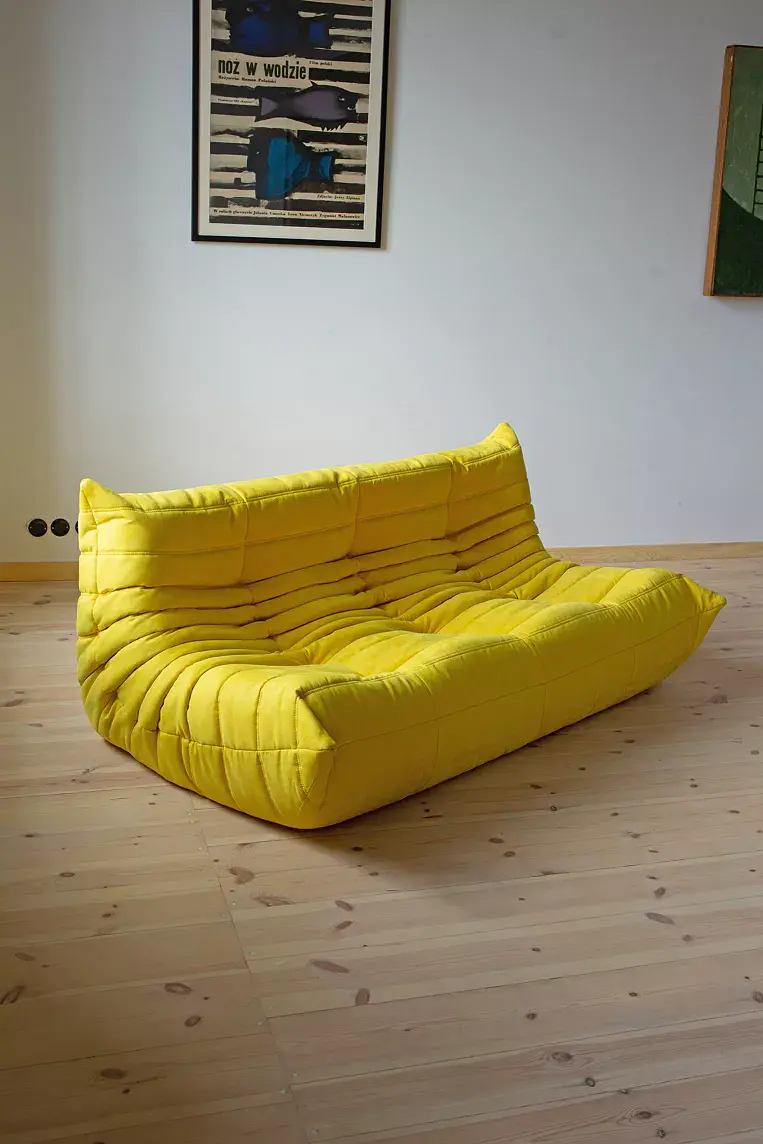 Togo Sofa 3-seater textile lemon yellow 2