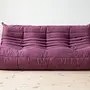 Togo Sofa 3-Seater Textile Aubergine 1