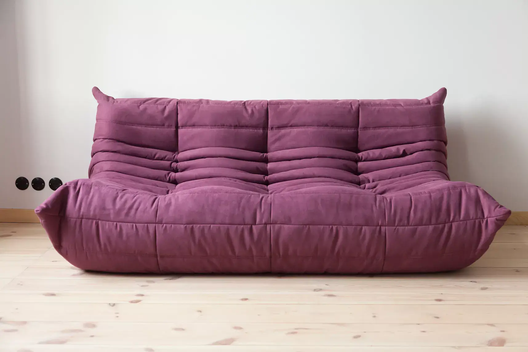 Togo Sofa 3-Seater Textile Aubergine 1