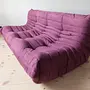 Togo Sofa 3-Seater Textile Aubergine 2