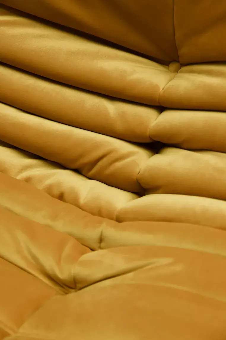 Togo Sofa 3-seater velvet mustard yellow 6