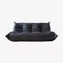 Togo Sofa 3-seater Madras leather Black 0