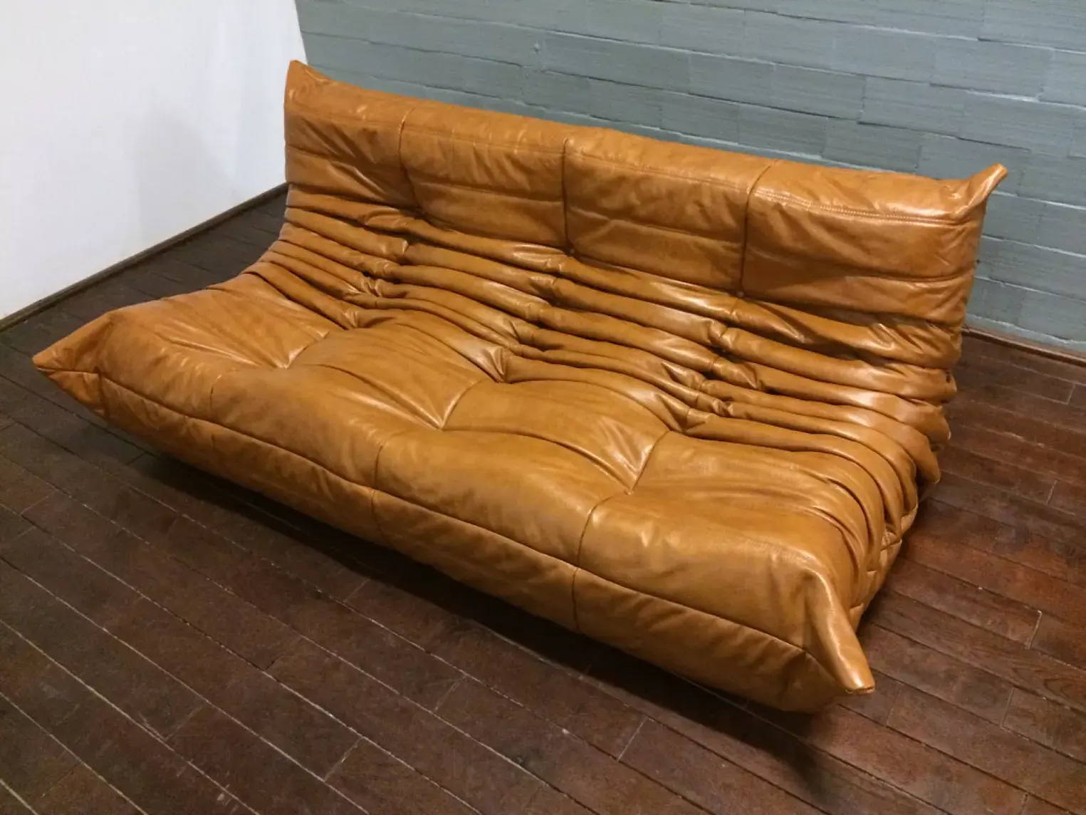 Togo Sofa 3-Sitzer Leder Beige 1