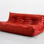 Togo Sofa 3-Sitzer Leder Rot 1