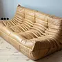 Togo Sofa 3-seater pull-up leather camel brown 1