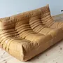 Togo Sofa 3-seater pull-up leather camel brown 4