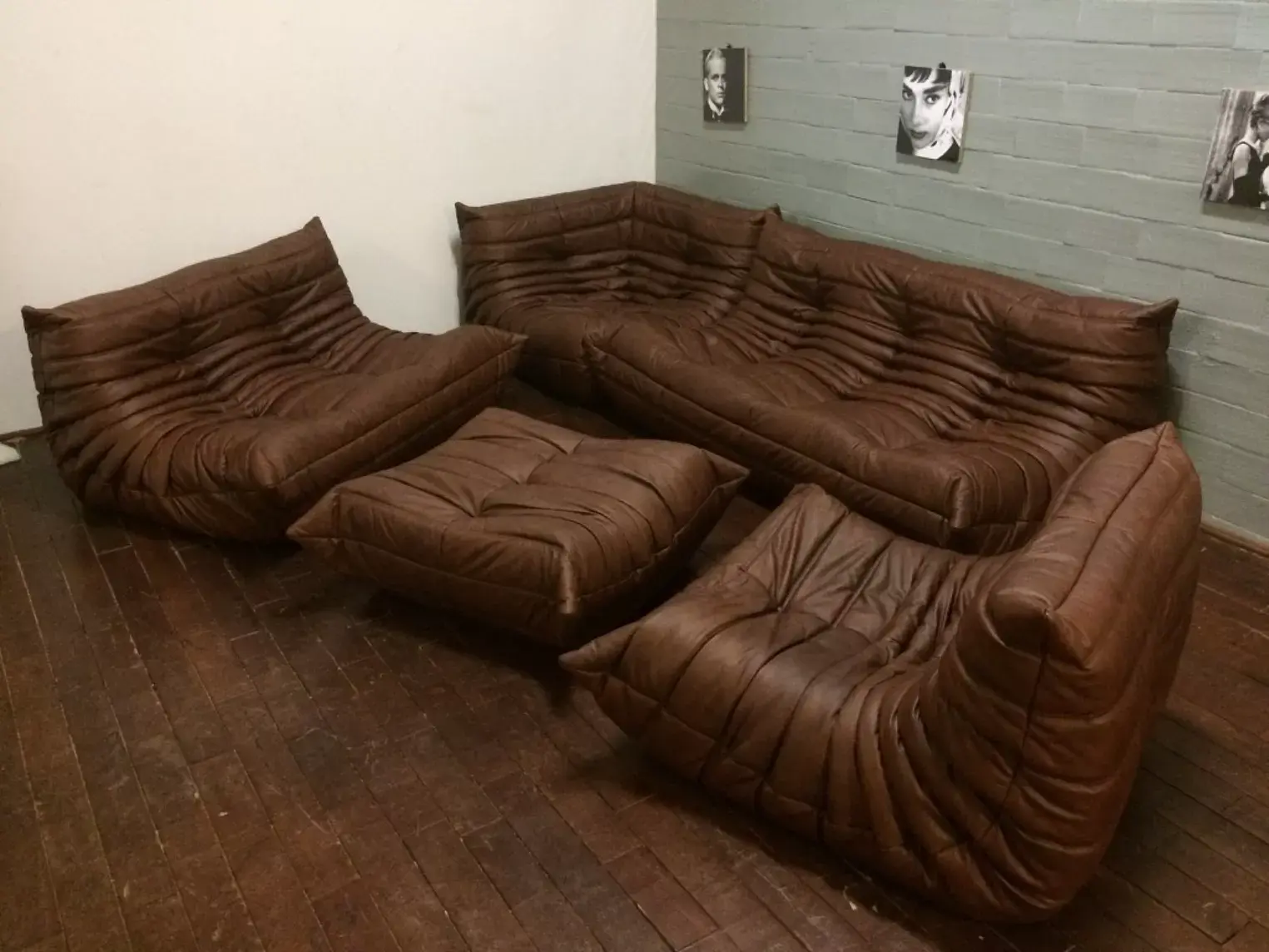 Togo Sofa 3-Sitzer Leder Braun 6