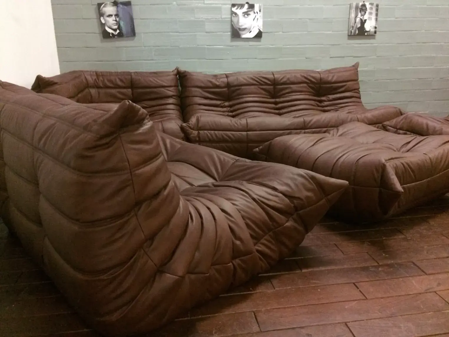 Togo Sofa 3-Sitzer Leder Braun 7