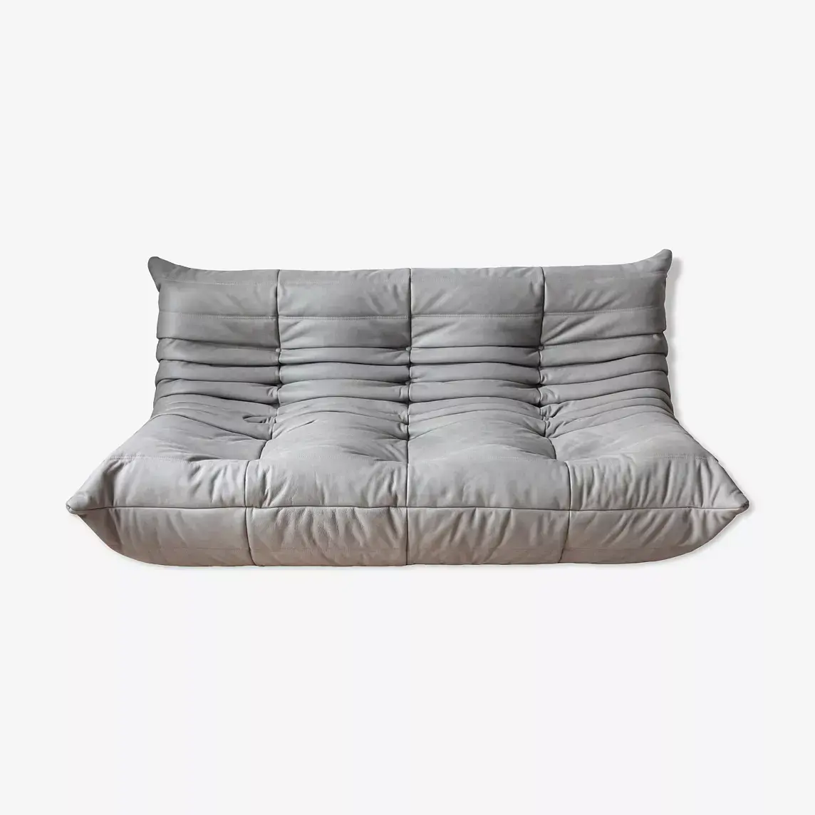 Togo Sofa 3-seater Madras leather ash grey 0