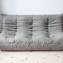Divano Togo 3 posti pelle Madras grigio cenere 1