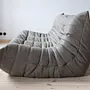 Divano Togo 3 posti pelle Madras grigio cenere 3
