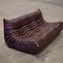 Togo Sofa 3-Seater Pull-Up Leather Chocolate Brown 1