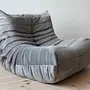 Togo Armchair Velvet Silver Grey 7