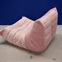 Togo Armchair Velvet Light Pink 2