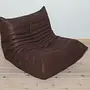 Togo Armchair Madras Leather Brown 7