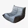 Togo Armchair Madras Leather Ash Grey 0