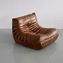 Togo armchair Smooth leather High gloss leather Antique brown 2