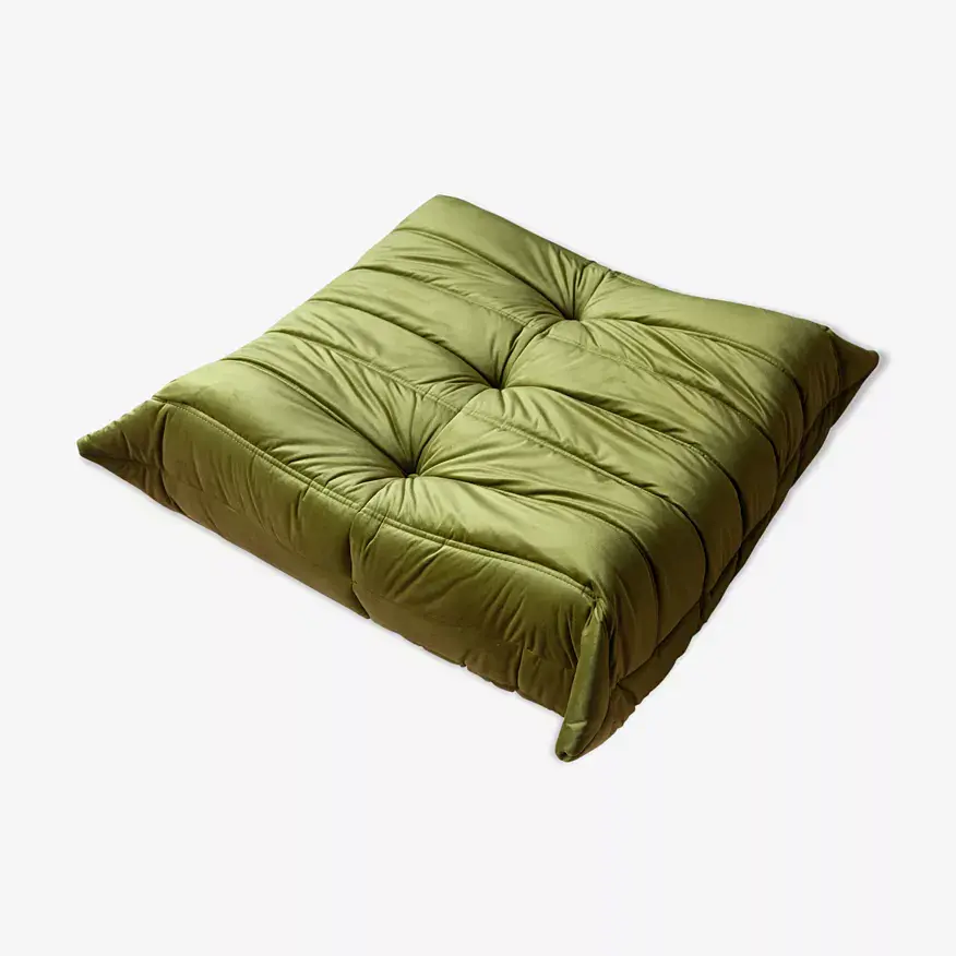 Togo Ottoman Velvet Olive Green 0