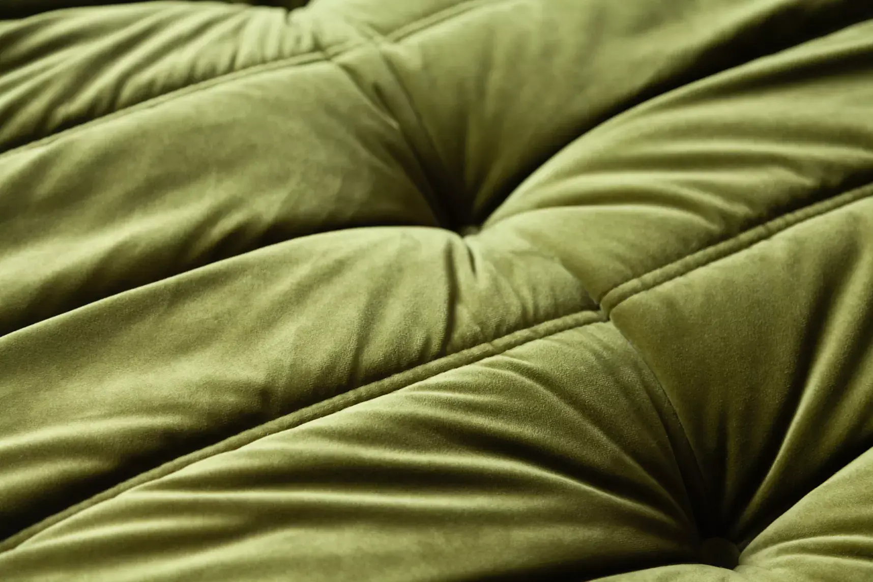 Togo Ottoman Velvet Olive Green 9