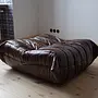 Togo Ottoman High-gloss leather Dark brown 3