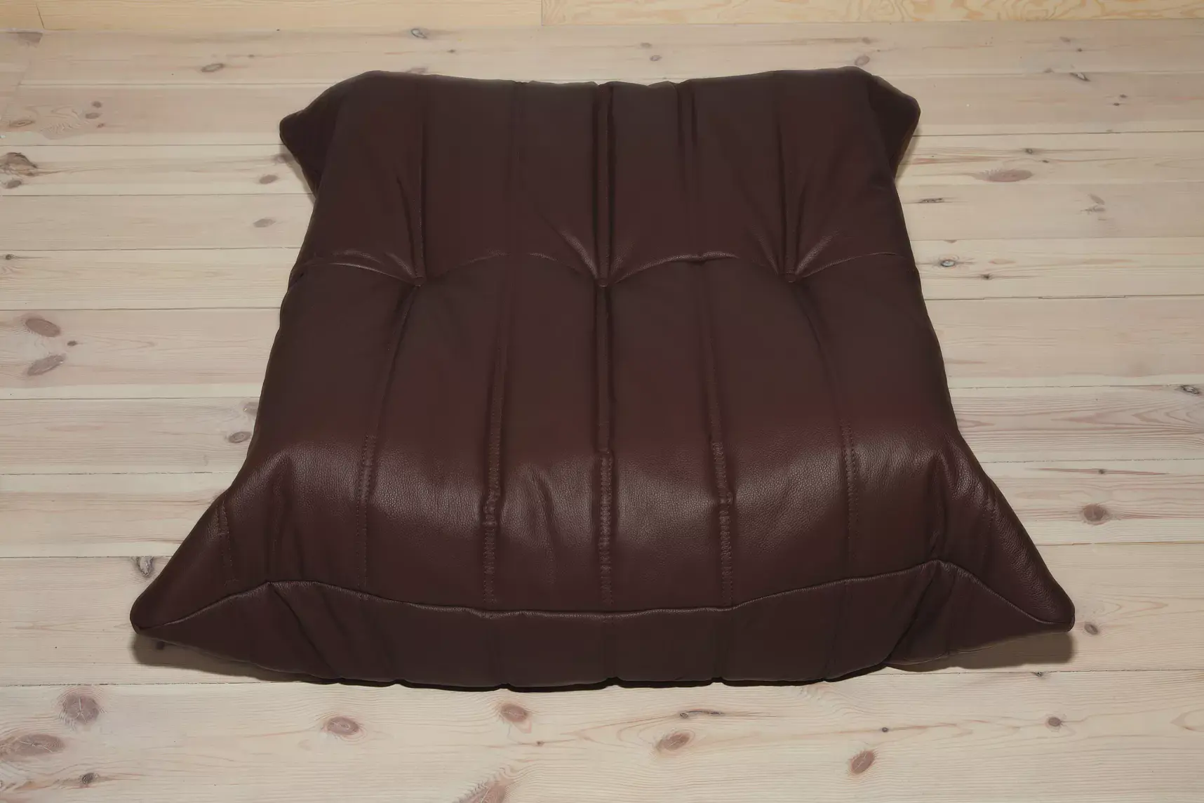 Togo Ottoman Madras Leather Brown 3
