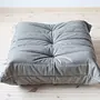 Togo Ottoman Madras Leather Ash Grey 1