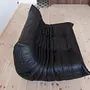 Divano Togo 2 posti pelle Madras nero 6
