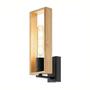 Wall lamp made of steel and glazed wood composite 0