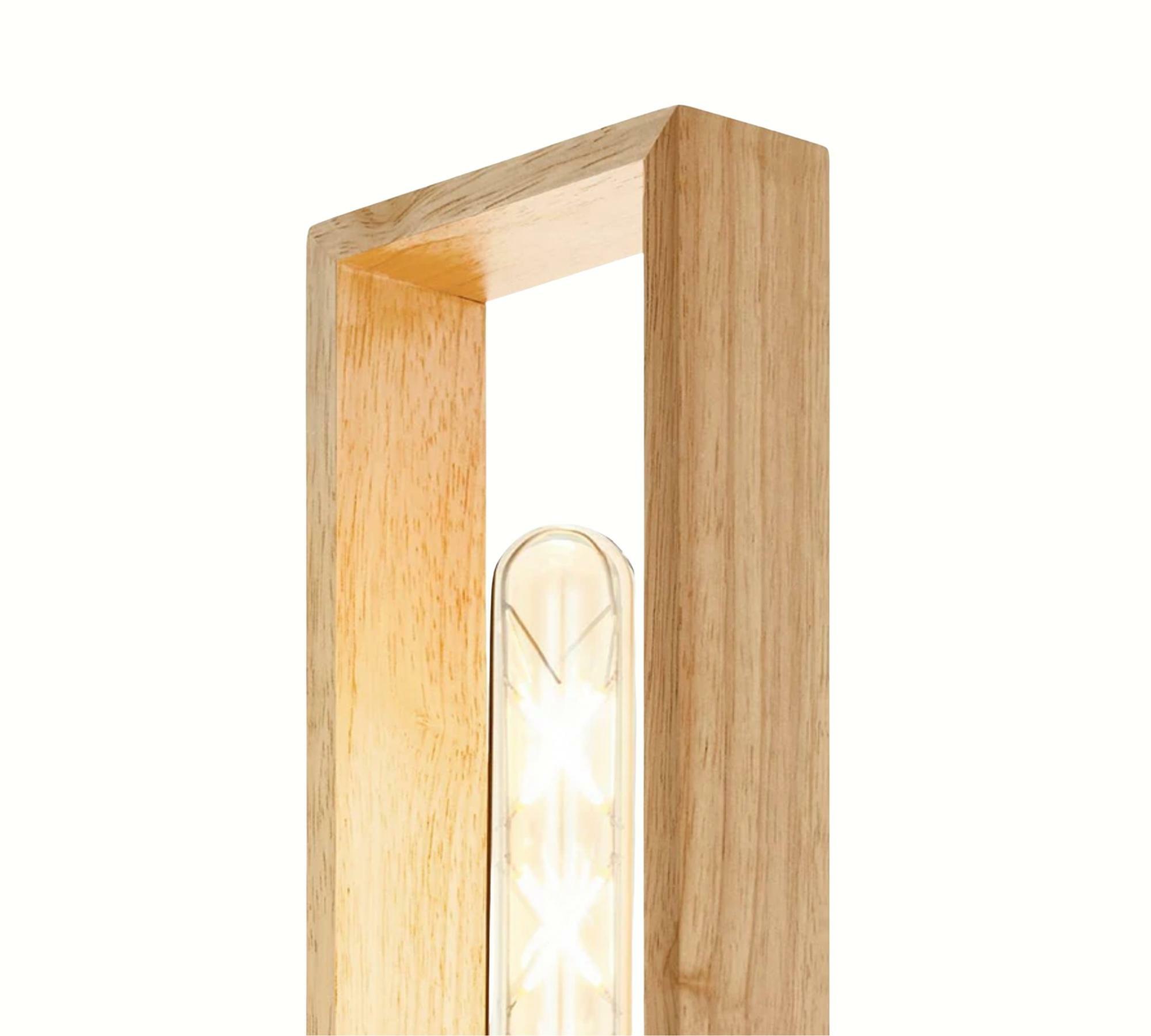 Wall lamp made of steel and glazed wood composite 1
