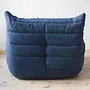 Togo Armchair and Ottoman Set Fabric Navy Blue 3
