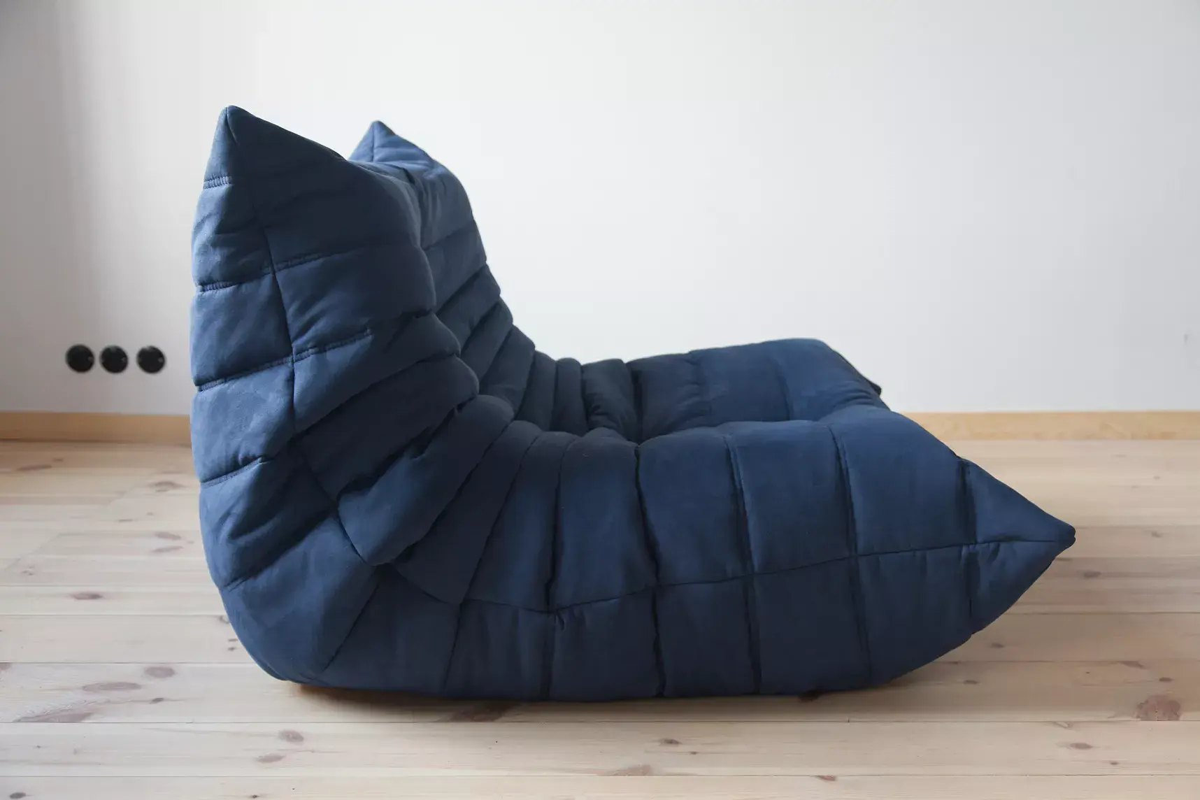 Togo Armchair and Ottoman Set Fabric Navy Blue 4
