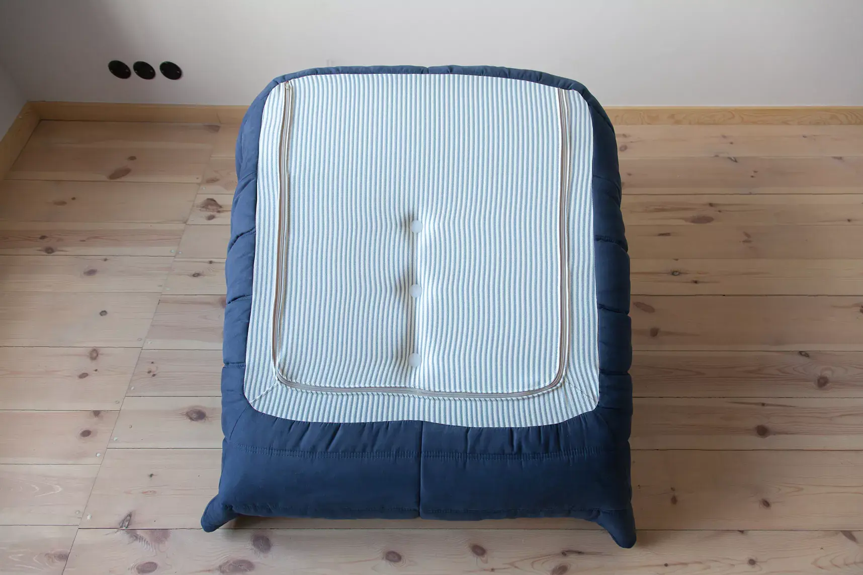 Togo Armchair and Ottoman Set Fabric Navy Blue 5