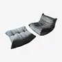 Togo armchair and ottoman set velvet silver grey 0