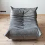 Togo armchair and ottoman set velvet silver grey 5