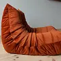 Togo Sessel und Ottoman Set Samt Bernstein-Orange 4