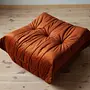 Togo Armchair and Ottoman Set Velvet Amber-Orange 7